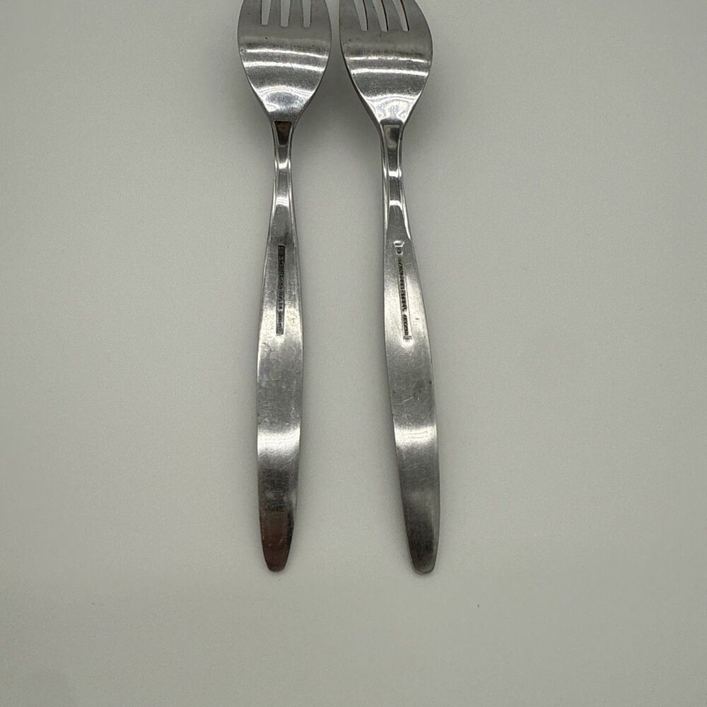 Vintage Stainless Steel Salad Forks Floral Japan Set Of 2 - Picture 5 of 5